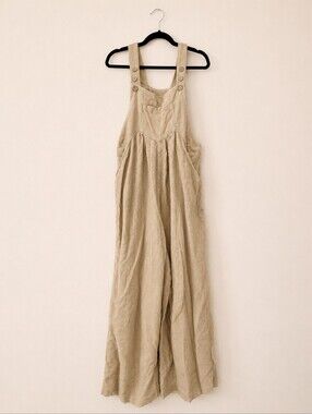 BiBi Tan Corduroy Boho Overalls | Size XL